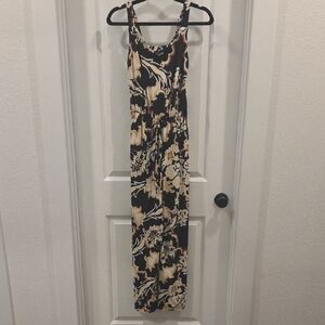 Lane Bryant Black Jumpsuit with Cream Floral Print